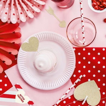 Cupcake Topper - Golden Hearts